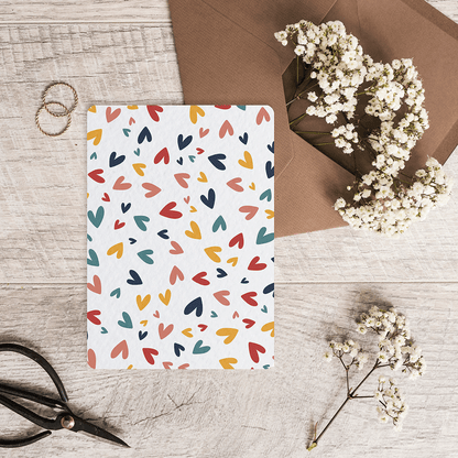 Maison Joliette - Mini hearts - Postcard: With kraft envelope