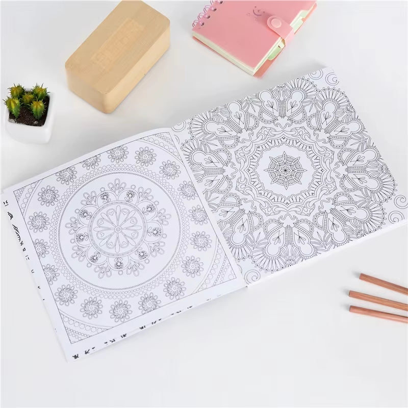 Mandala Book 120P Korean Mandalas Flower Coloring Book for Children Adult Relieve Stress Graffiti Painting Drawing Art Book