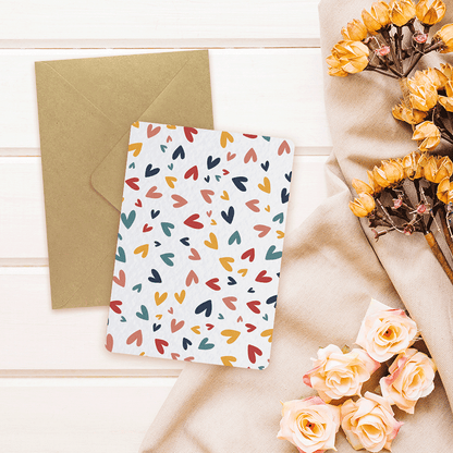 Maison Joliette - Mini hearts - Postcard: With kraft envelope