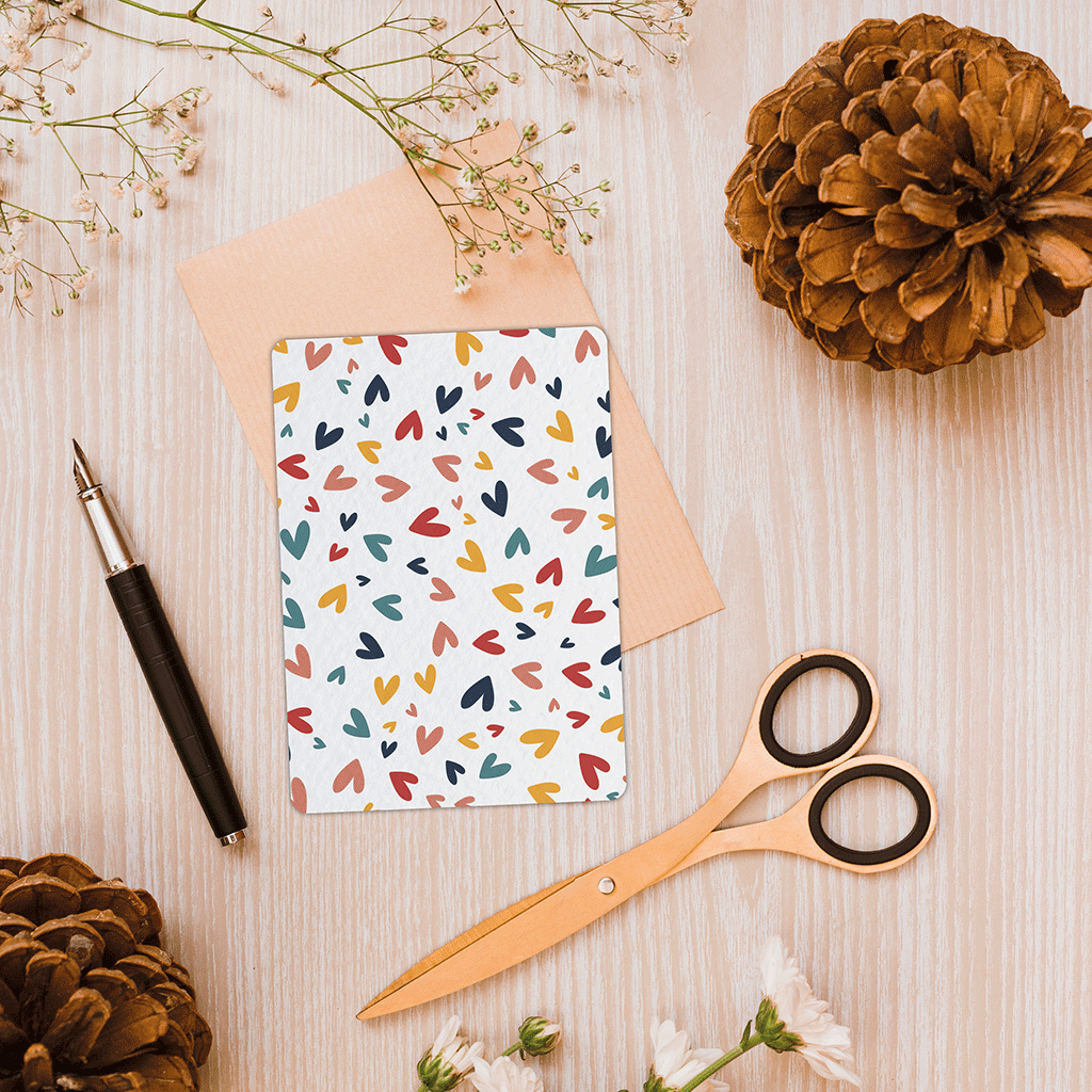 Maison Joliette - Mini hearts - Postcard: With kraft envelope
