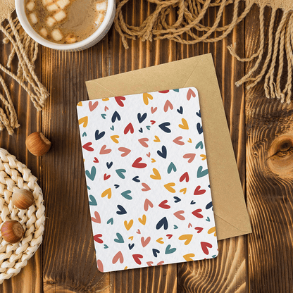 Maison Joliette - Mini hearts - Postcard: With kraft envelope