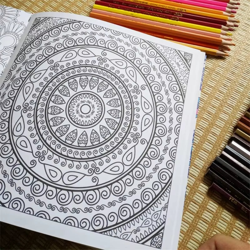 Mandala Book 120P Korean Mandalas Flower Coloring Book for Children Adult Relieve Stress Graffiti Painting Drawing Art Book